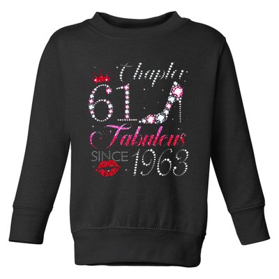 Chapter 61 Fabulous Since 1963 61st Birthday Gift Toddler Sweatshirt