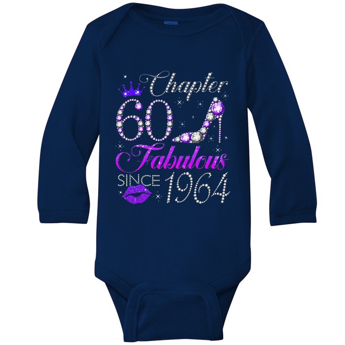 Chapter 60 Fabulous Since 1964 60th Birthday Gifts Baby Long Sleeve Bodysuit