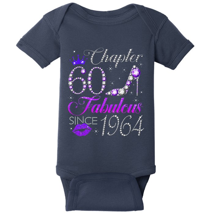 Chapter 60 Fabulous Since 1964 60th Birthday Gifts Baby Bodysuit