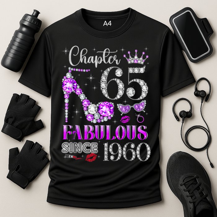 Chapter 65 Fabulous Since 1960 65th Birthday Cooling Performance Crew T-Shirt