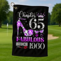 Chapter 65 Fabulous Since 1960 65th Birthday Golf Towel