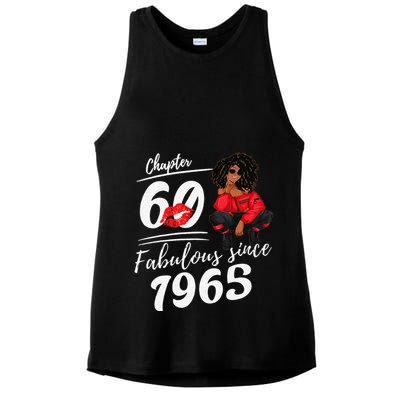 Chapter 60 Fabulous Since 1965 60th Birthday Queen Ladies PosiCharge Tri-Blend Wicking Tank