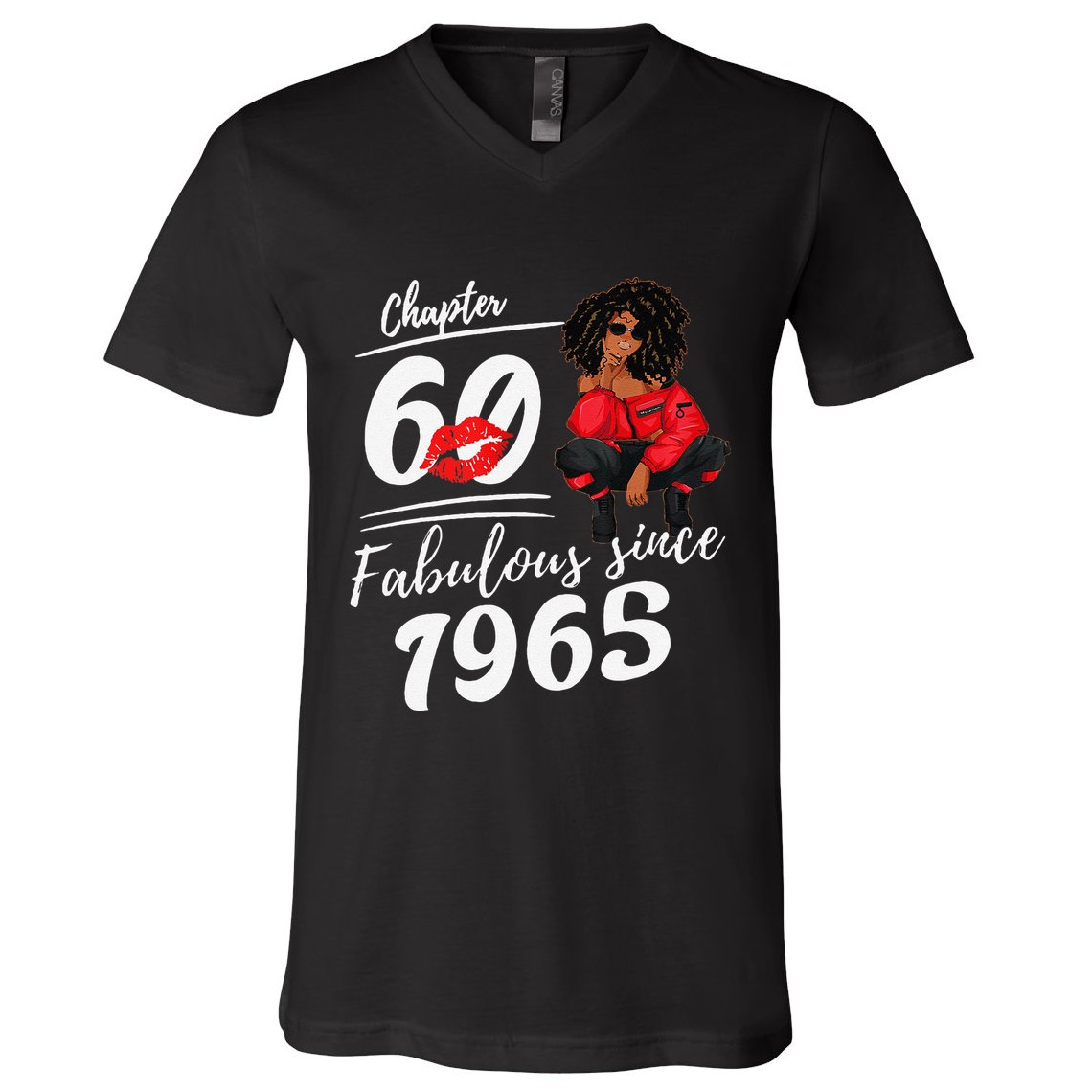 Chapter 60 Fabulous Since 1965 60th Birthday Queen V-Neck T-Shirt