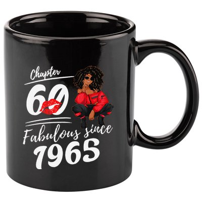 Chapter 60 Fabulous Since 1965 60th Birthday Queen 11oz C Handle Ceramic Mug