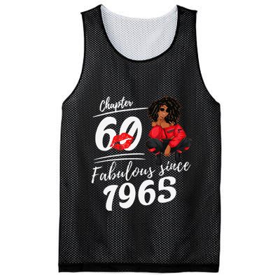 Chapter 60 Fabulous Since 1965 60th Birthday Queen Mesh Reversible Basketball Jersey Tank