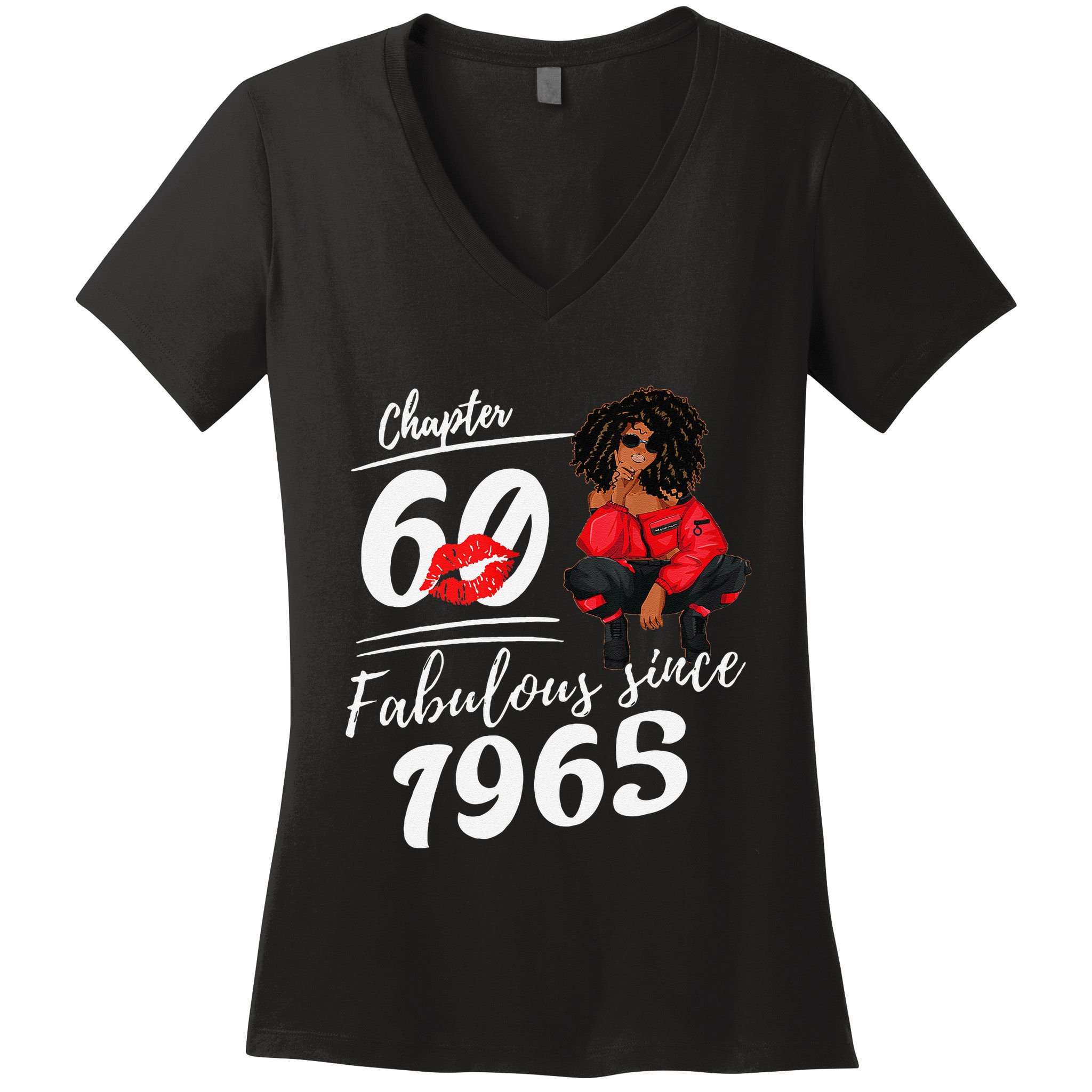 Chapter 60 Fabulous Since 1965 60th Birthday Queen Women's V-Neck T-Shirt