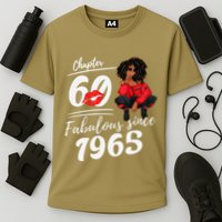 Chapter 60 Fabulous Since 1965 60th Birthday Queen Cooling Performance Crew T-Shirt
