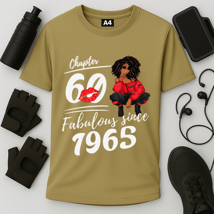 Chapter 60 Fabulous Since 1965 60th Birthday Queen Cooling Performance Crew T-Shirt
