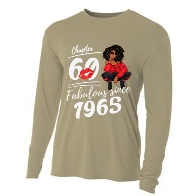 Chapter 60 Fabulous Since 1965 60th Birthday Queen Cooling Performance Long Sleeve Crew