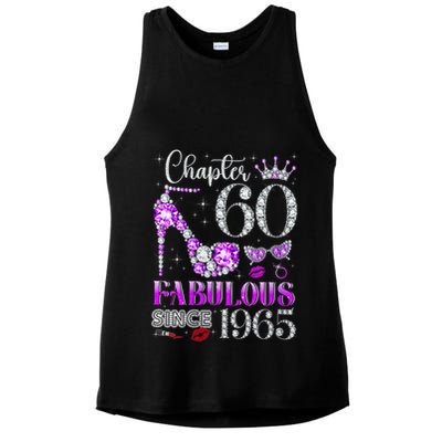 Chapter 60 Fabulous Since 1965 60Th Birthday Ladies Ladies PosiCharge Tri-Blend Wicking Tank