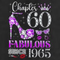 Chapter 60 Fabulous Since 1965 60Th Birthday Ladies 7 Panel Mesh Trucker Snapback Hat