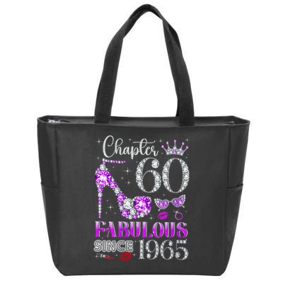 Chapter 60 Fabulous Since 1965 60Th Birthday Ladies Zip Tote Bag