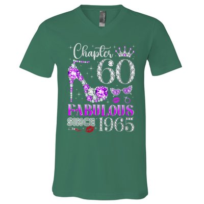 Chapter 60 Fabulous Since 1965 60Th Birthday Ladies V-Neck T-Shirt