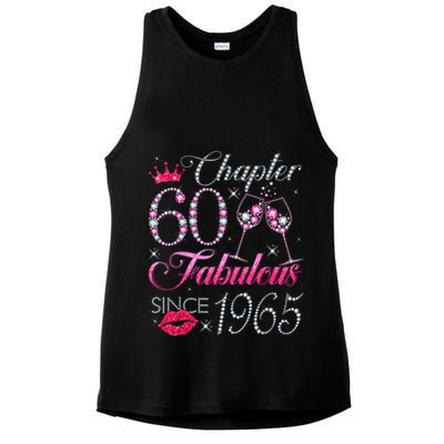 Chapter 60 Fabulous Since 1965 60Th Birthday Ladies PosiCharge Tri-Blend Wicking Tank
