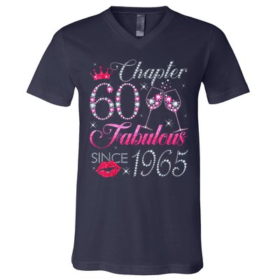 Chapter 60 Fabulous Since 1965 60Th Birthday V-Neck T-Shirt