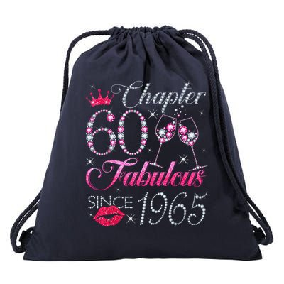 Chapter 60 Fabulous Since 1965 60Th Birthday Drawstring Bag
