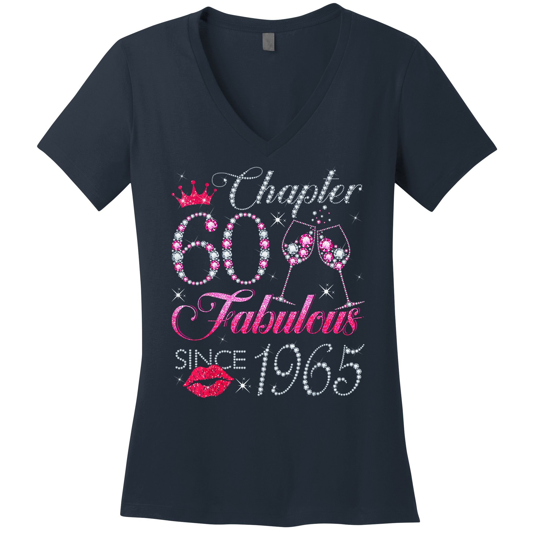 Chapter 60 Fabulous Since 1965 60Th Birthday Women's V-Neck T-Shirt