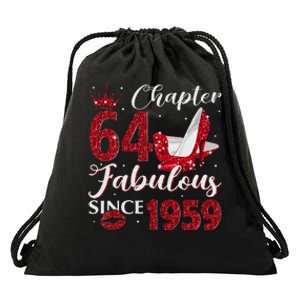 Chapter 64 Fabulous Since 1959 64Th Birthday Gift For Women Drawstring Bag