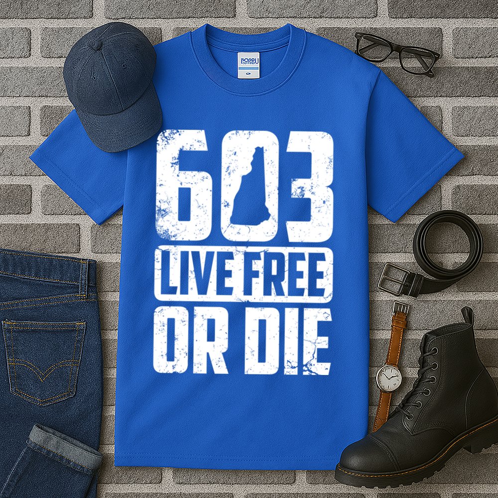 Cool 603 Live Free Or Die Funny New Hampshire Patriot Gift Tall T-Shirt