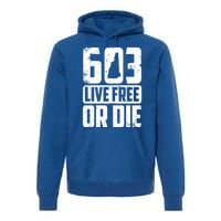 Cool 603 Live Free Or Die Funny New Hampshire Patriot Gift Premium Hoodie