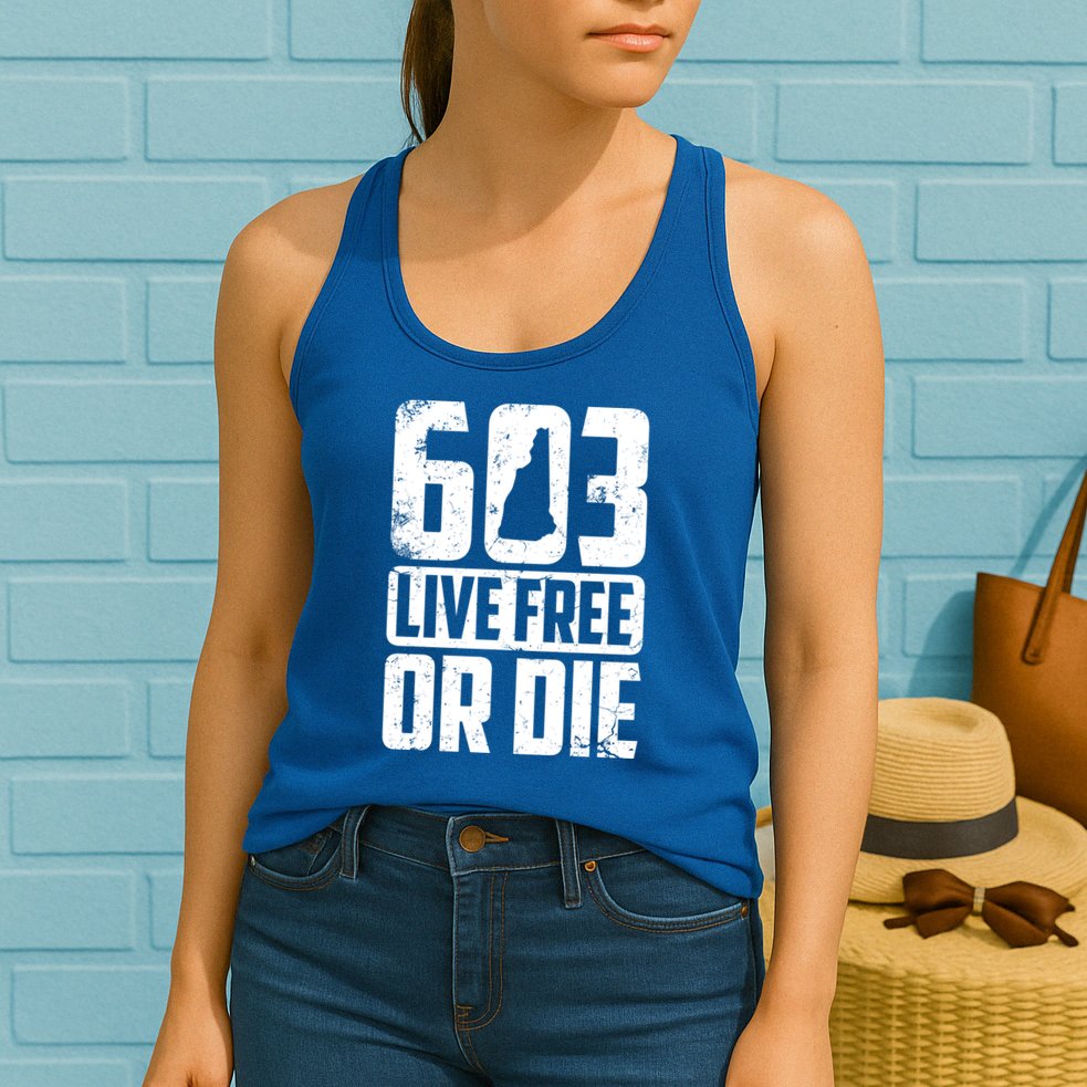 Cool 603 Live Free Or Die Funny New Hampshire Patriot Gift Womens Tank Top