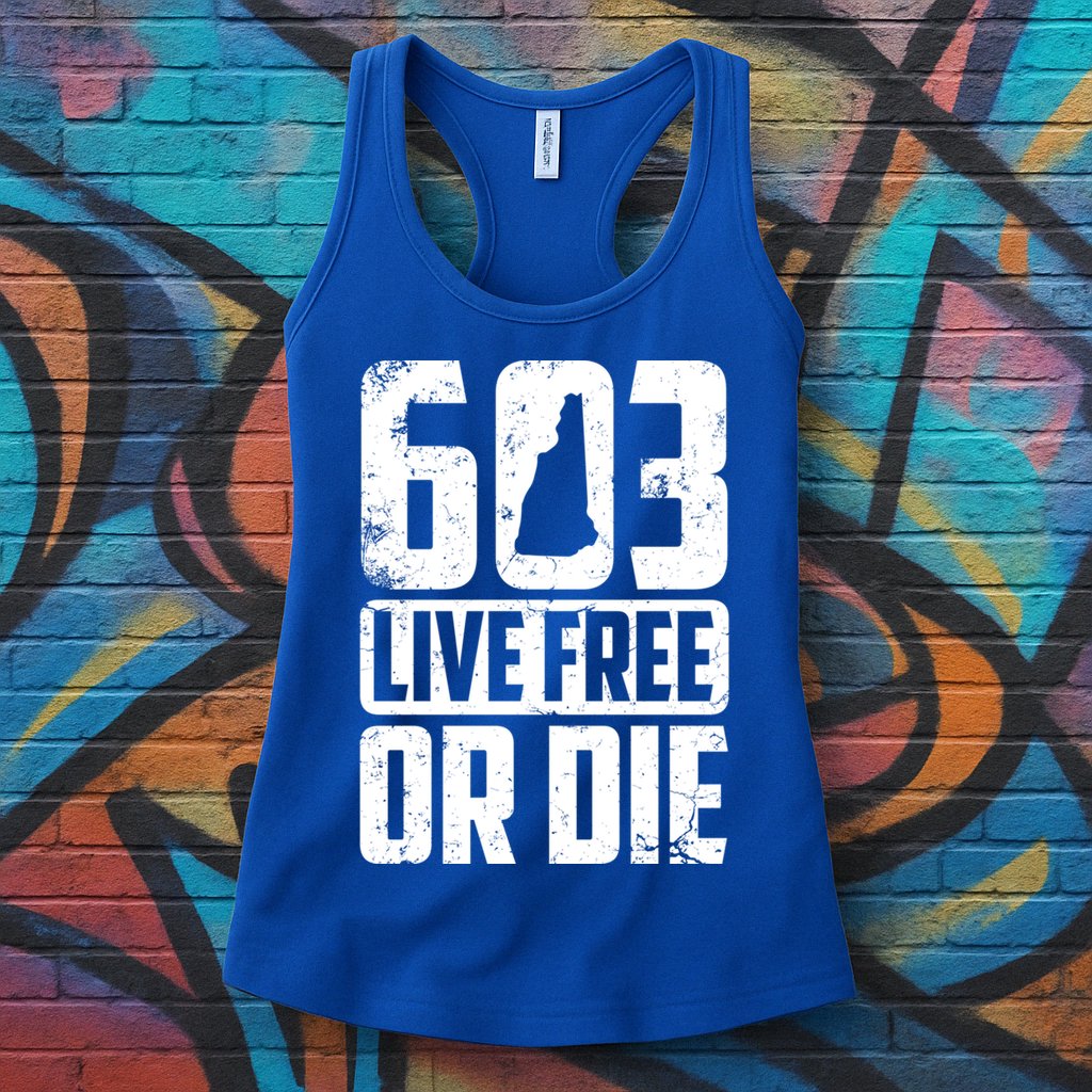 Cool 603 Live Free Or Die Funny New Hampshire Patriot Gift Womens Tank Top