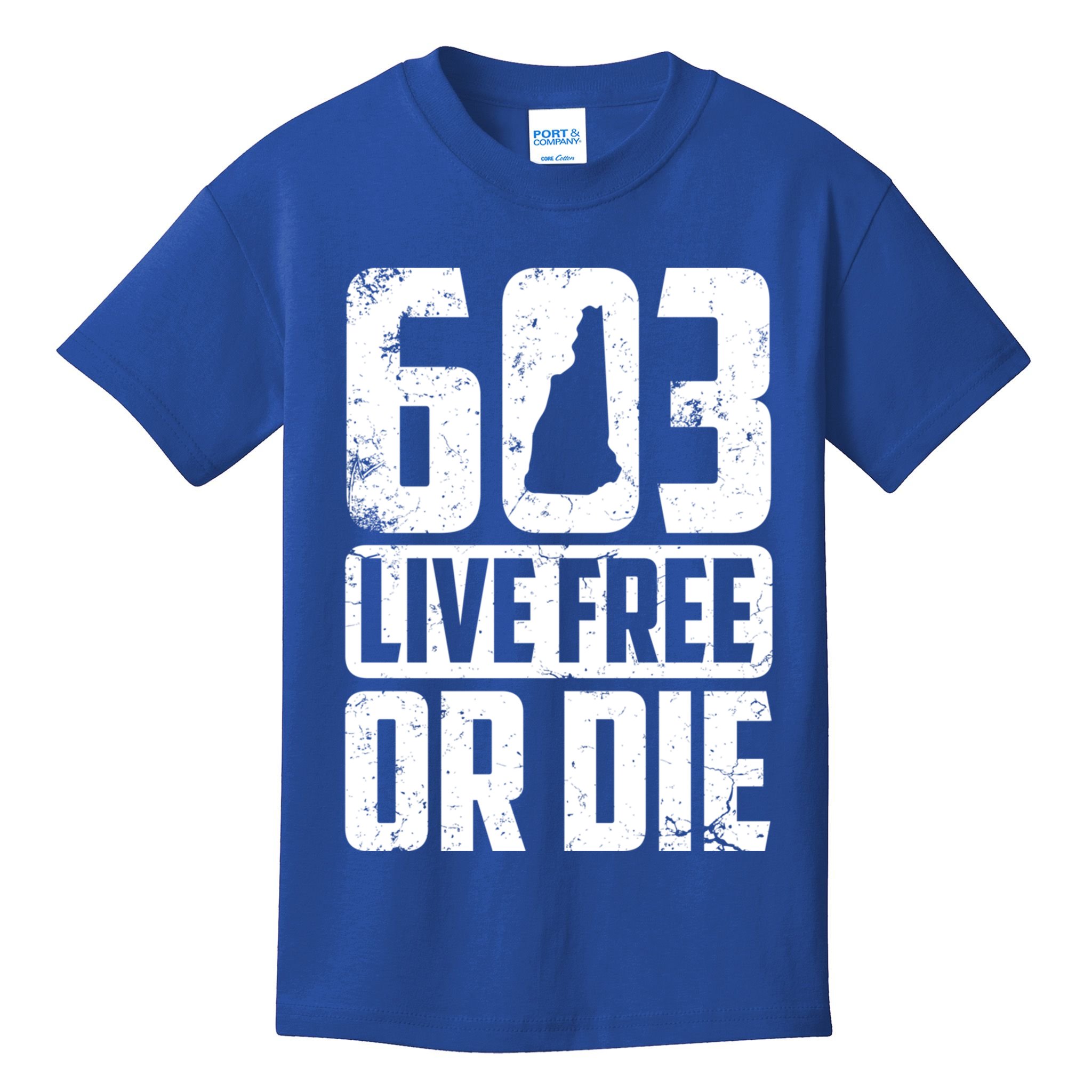 Cool 603 Live Free Or Die Funny New Hampshire Patriot Gift Kids T-Shirt