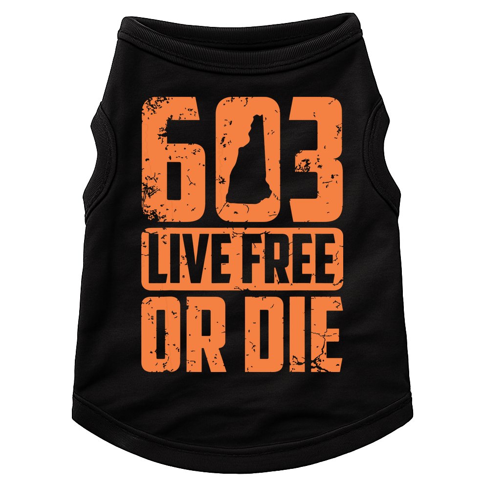 Cool 603 Live Free Or Die Funny New Hampshire Patriot Gift Doggie Tank