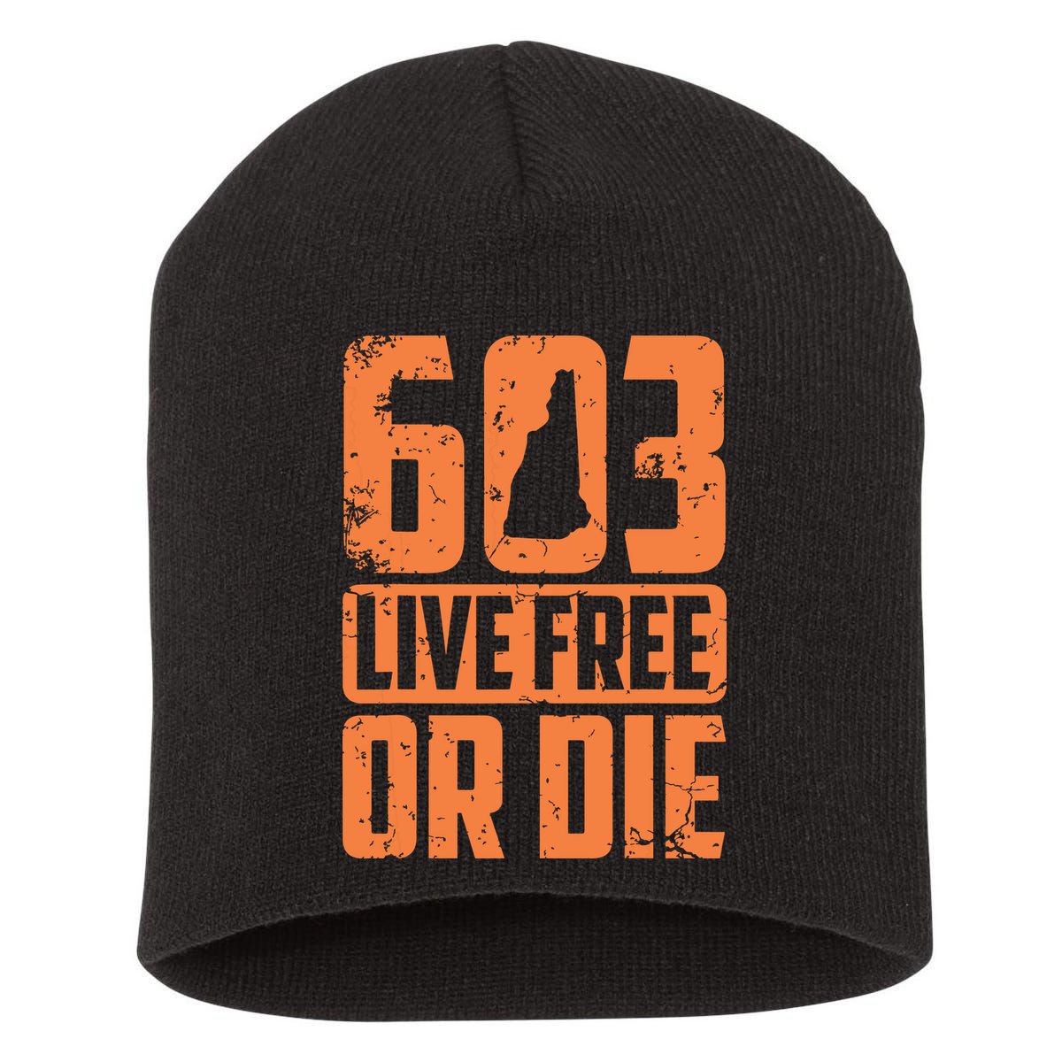 Cool 603 Live Free Or Die Funny New Hampshire Patriot Gift Short Acrylic Beanie