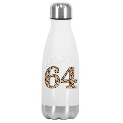 Chapter 64 Leopard For 64th Birthday Stainless Steel Insulated Water Bottle