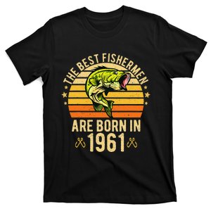 Cute 60 Year Old Fishing 60th Birthday Born In 1961 Fisherman T-Shirt