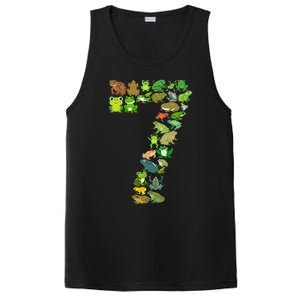 Cute 7th Birthday Frog Themed 7 Year Old Frog Lover PosiCharge Competitor Tank