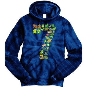 Cute 7th Birthday Frog Themed 7 Year Old Frog Lover Tie Dye Hoodie