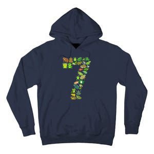 Cute 7th Birthday Frog Themed 7 Year Old Frog Lover Tall Hoodie