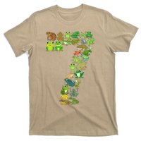 Cute 7th Birthday Frog Themed 7 Year Old Frog Lover T-Shirt