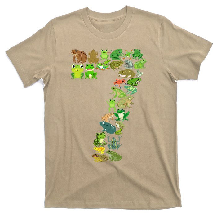 Cute 7th Birthday Frog Themed 7 Year Old Frog Lover T-Shirt