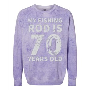 Cute 70th Birthday Fisherman Seventy Years Old Fishing Lover Colorblast Crewneck Sweatshirt