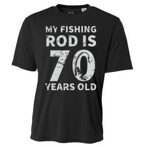 Cute 70th Birthday Fisherman Seventy Years Old Fishing Lover Cooling Performance Crew T-Shirt