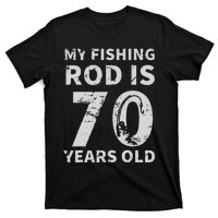 Cute 70th Birthday Fisherman Seventy Years Old Fishing Lover T-Shirt