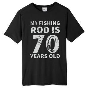 Cute 70th Birthday Fisherman Seventy Years Old Fishing Lover Tall Fusion ChromaSoft Performance T-Shirt