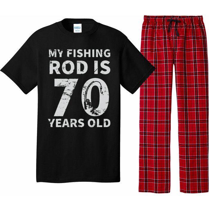 Cute 70th Birthday Fisherman Seventy Years Old Fishing Lover Pajama Set