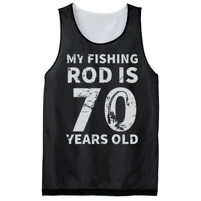 Cute 70th Birthday Fisherman Seventy Years Old Fishing Lover Mesh Reversible Basketball Jersey Tank