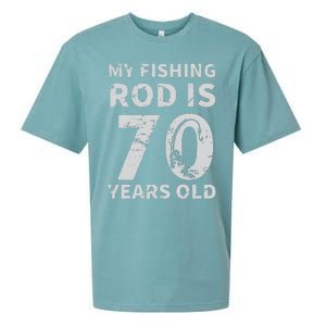 Cute 70th Birthday Fisherman Seventy Years Old Fishing Lover Sueded Cloud Jersey T-Shirt