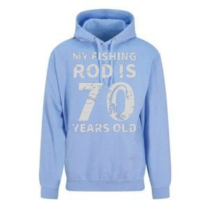 Cute 70th Birthday Fisherman Seventy Years Old Fishing Lover Unisex Surf Hoodie