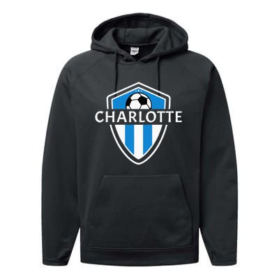 Charlotte 704 Jersey Fan Badge Performance Fleece Hoodie