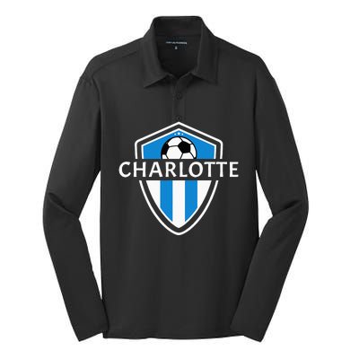 Charlotte 704 Jersey Fan Badge Silk Touch Performance Long Sleeve Polo