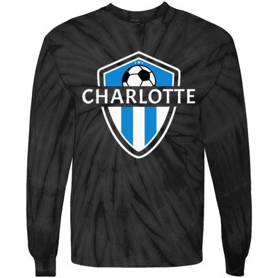 Charlotte 704 Jersey Fan Badge Tie-Dye Long Sleeve Shirt