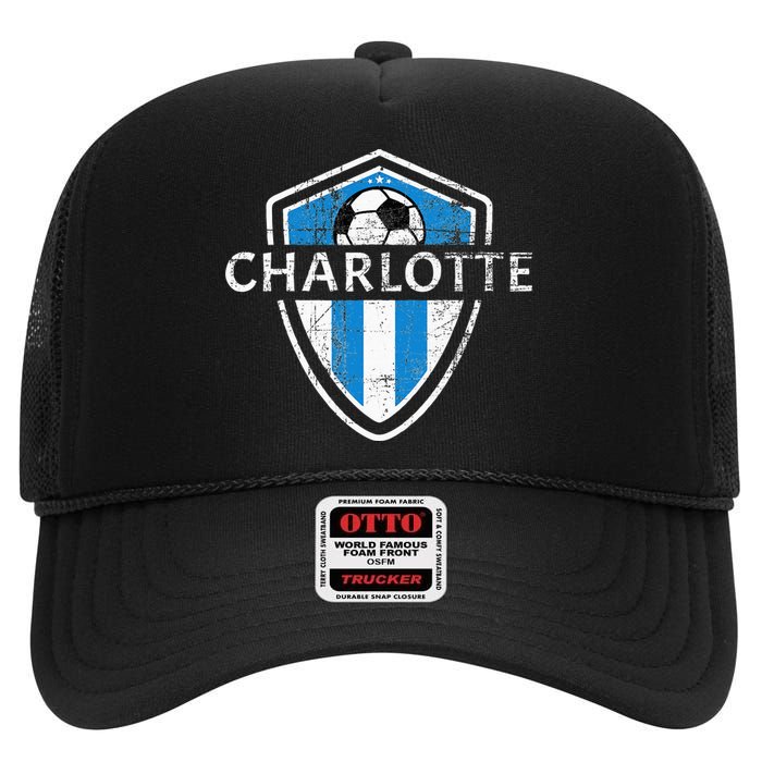 Charlotte 704 Jersey Fan Badge High Crown Mesh Back Trucker Hat