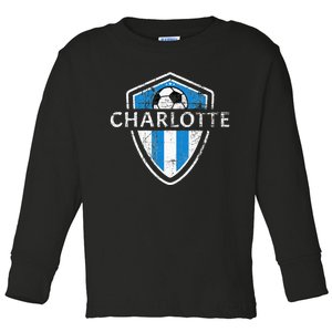 Charlotte 704 Jersey Fan Badge Toddler Long Sleeve Shirt