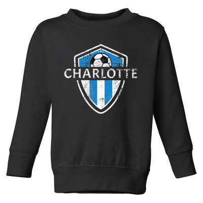 Charlotte 704 Jersey Fan Badge Distressed Toddler Sweatshirt